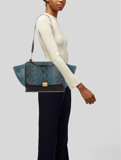 celine trapeze bag blue python|Celine Bag Python .